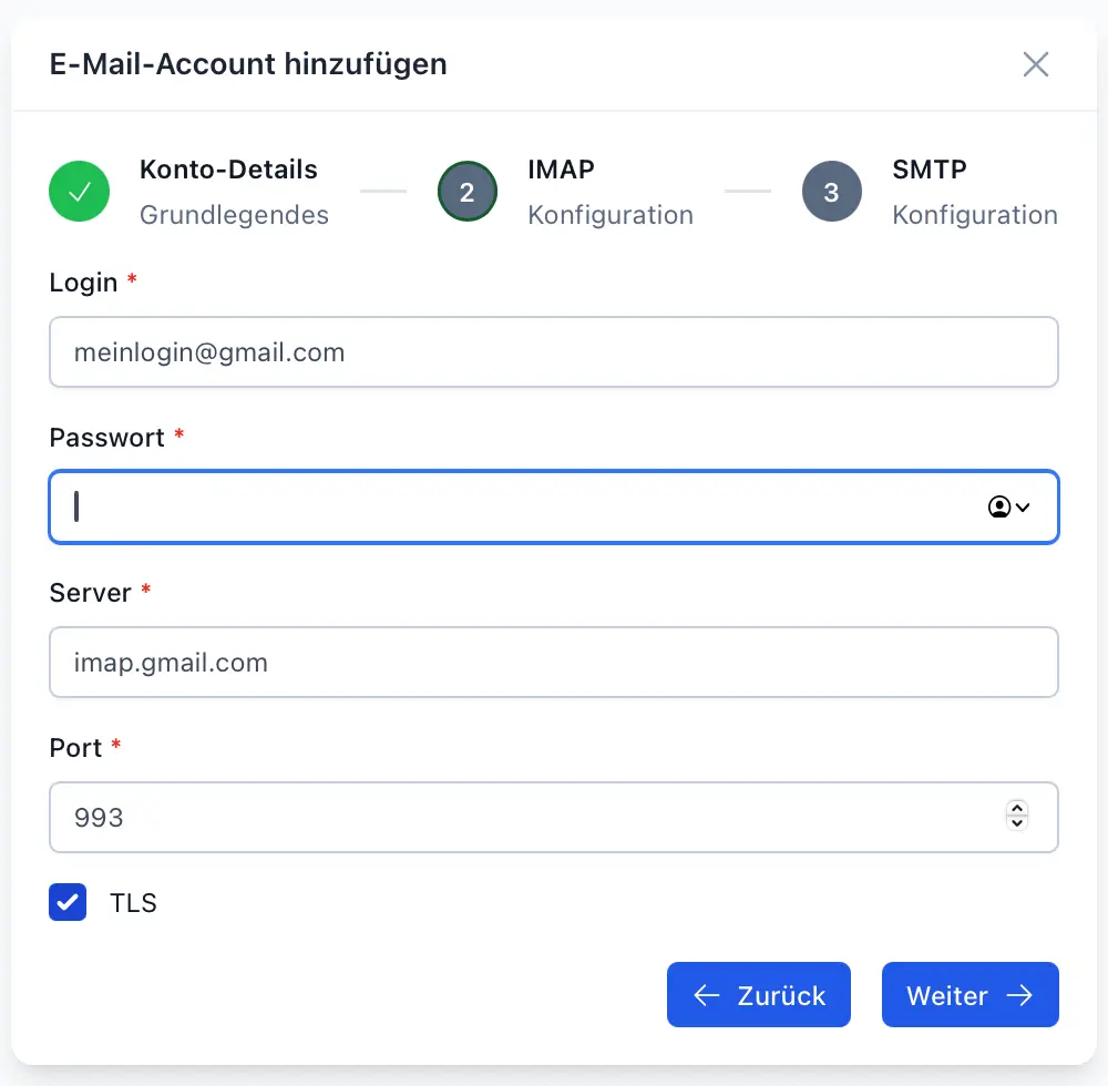 InboxRobot Postfach einrichten